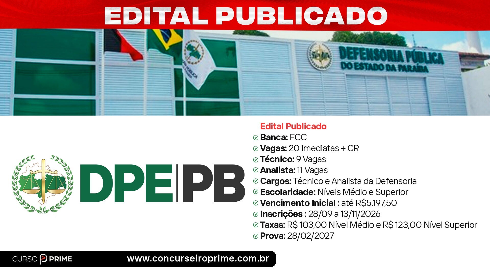 Concurso DPE PB 2026: Edital Publicado com 20 Vagas para Níveis Médio e Superior